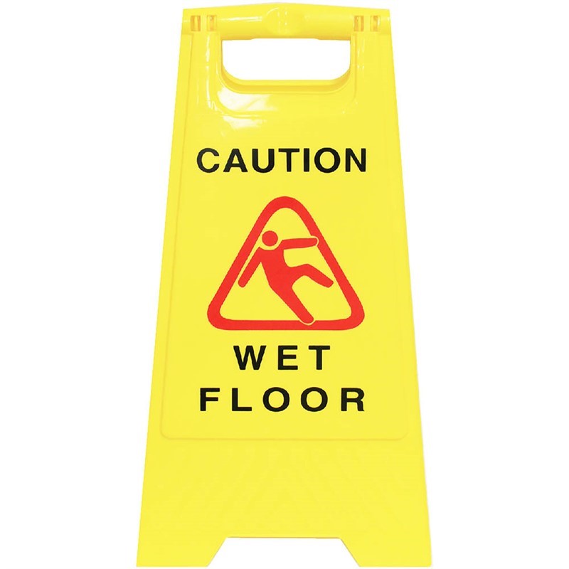 CLEANLINK SAFETY AFRAME SIGN WET FLOOR 430 X 280 X 620MM YELLOW
