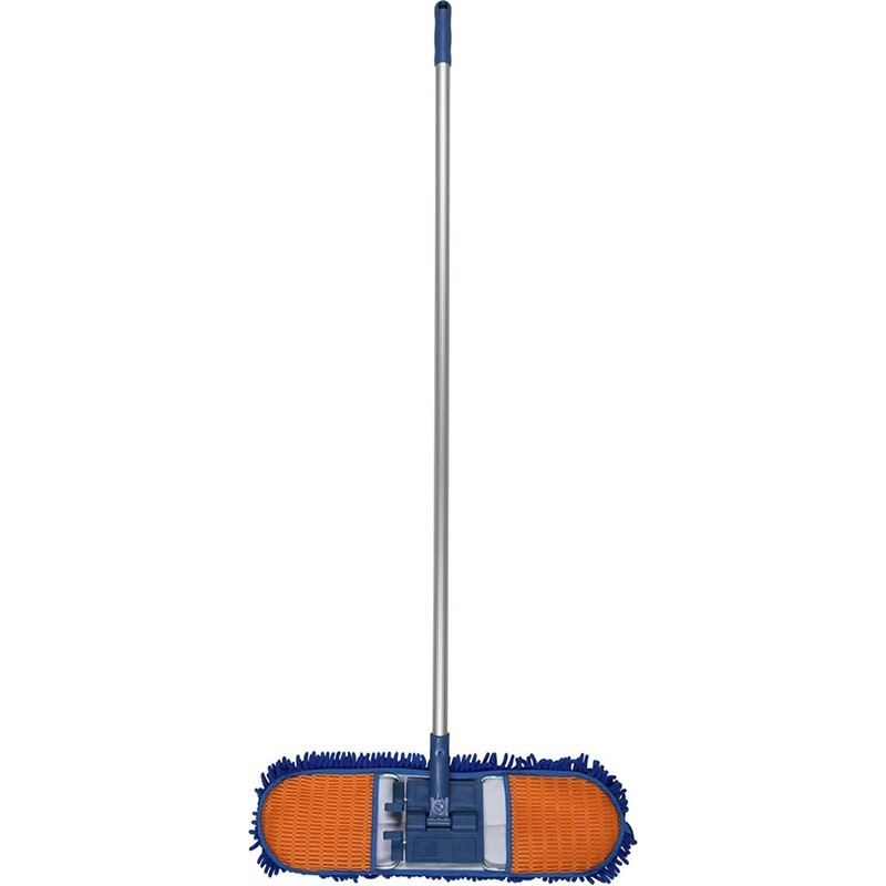 CLEANLINK CHENILLE DUST MOP 600MM WITH 1350MM ALUMINIUM HANDLE BLUE