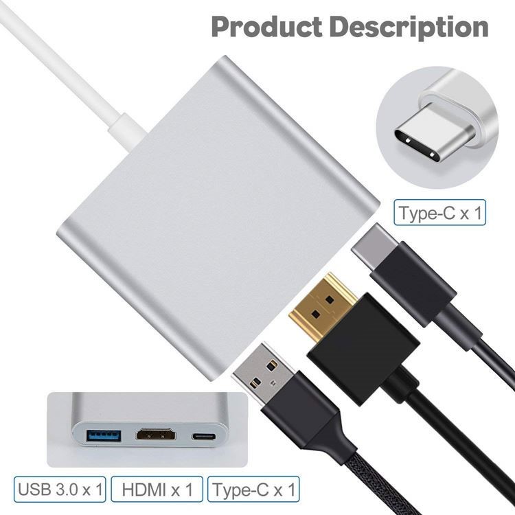 LOCALWORKS 3 IN 1 USB TYPE C HUB WITH 4K HDTV PORT 