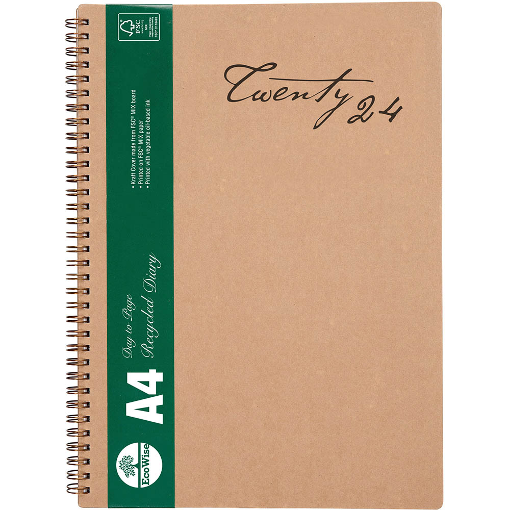 CMBLD ECOWISE A4 2026 DIARY DAY TO PAGE KRAFT