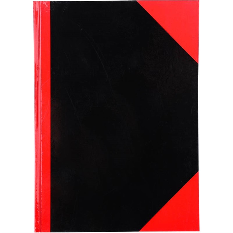 BLACK AND RED NOTEBOOK CASEBOUND RULED 300 PAGE A4 GLOSS COVER