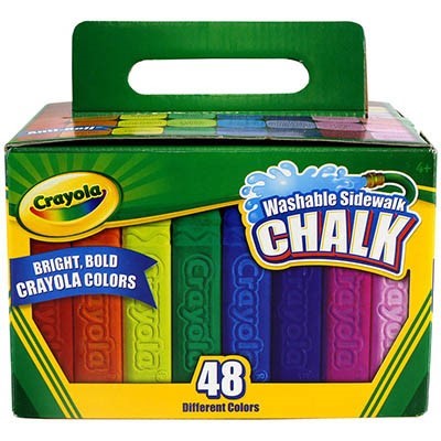 CRAYOLA WASHABLE SIDEWALK CHALK ASSORTED PACK 48