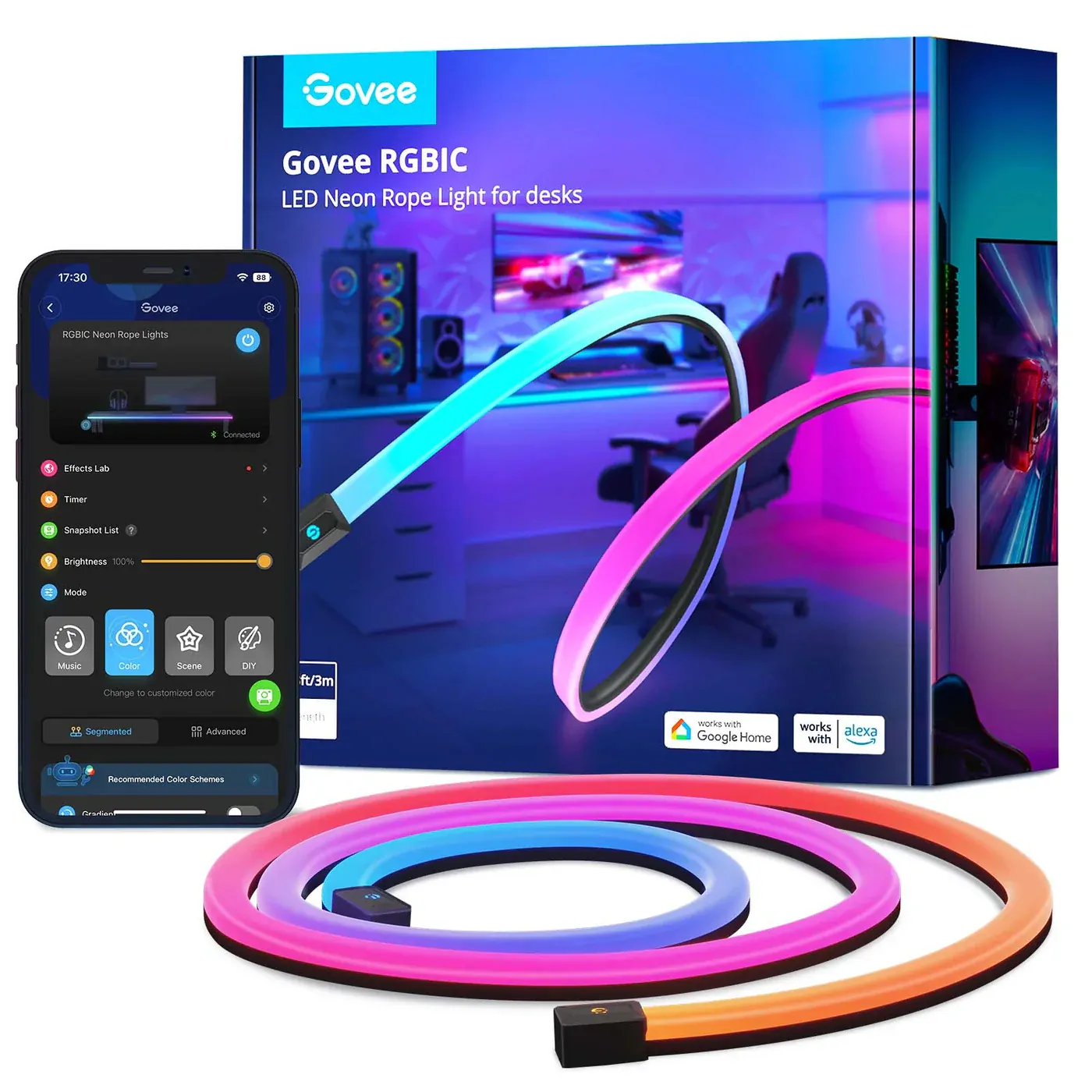 Govee Gaming Neon Rope Light RGBIC Cuttable Sync