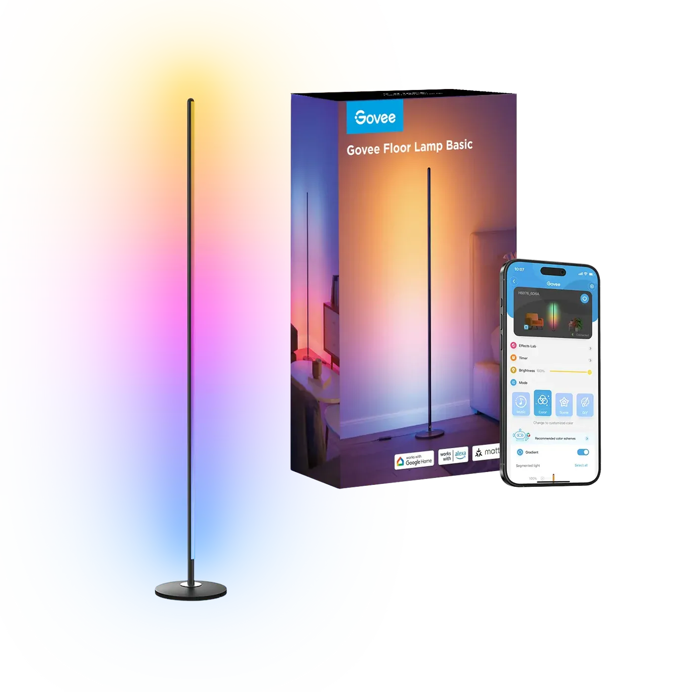 Govee Smart Corner Floor Lamp with Matter  Music Sync