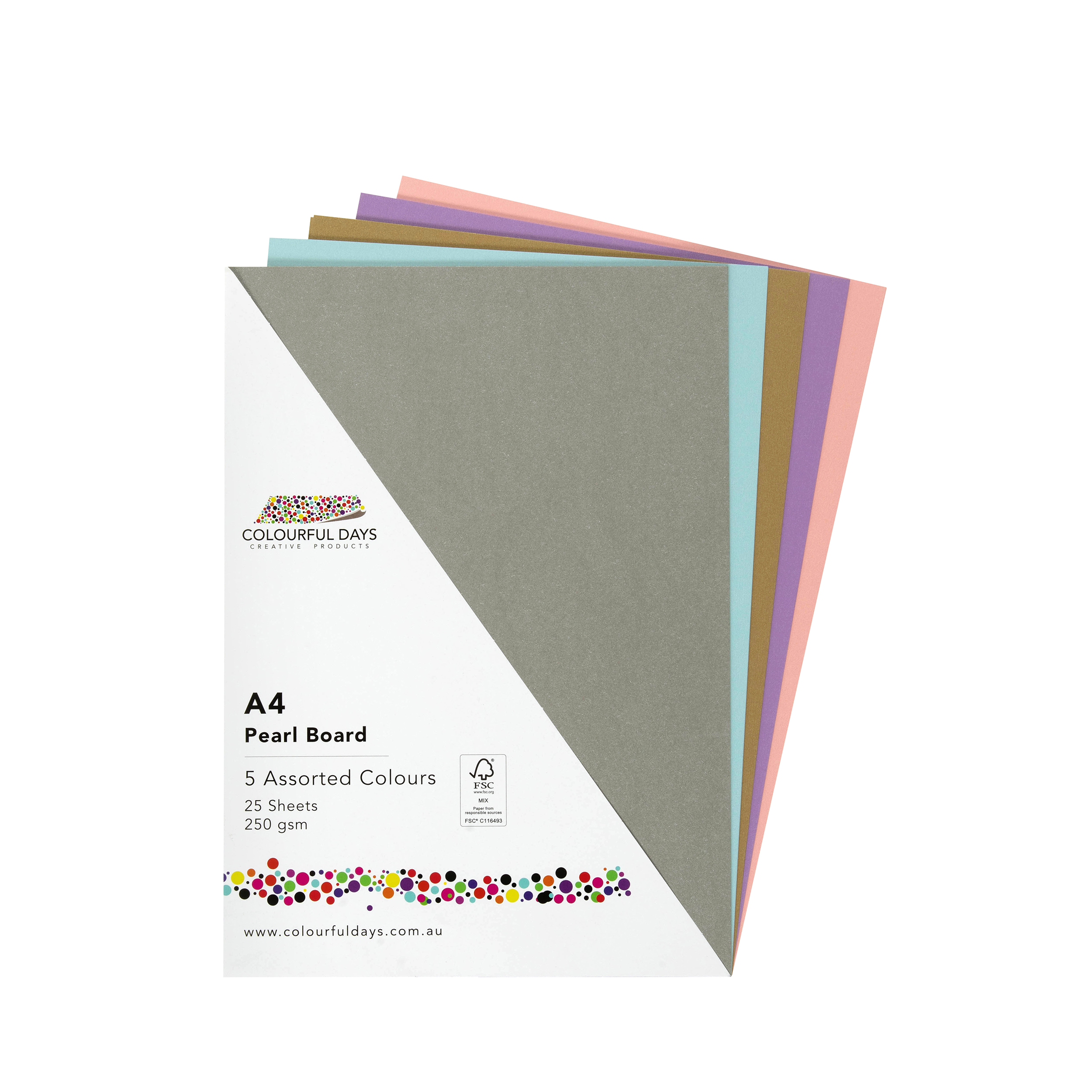 Assorted Colour Pearl Board Pack  25 Sheets