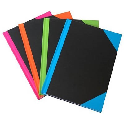 BLACK AND RED NOTEBOOK CASEBOUND RULED 192 PAGE A5 ASSORTED CORNERS