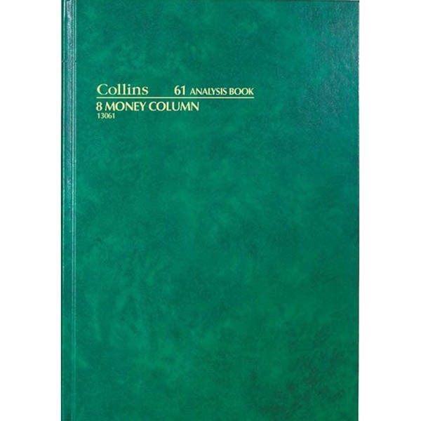 COLLINS 61 SERIES ANALYSIS BOOK 8 MONEY COLUMN 84 LEAF A4 GREEN