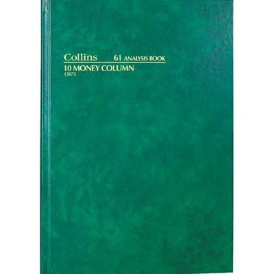 COLLINS 61 SERIES ANALYSIS BOOK 10 MONEY COLUMN 84 LEAF A4 GREEN