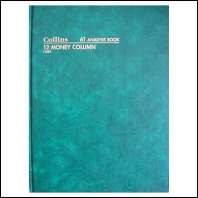 COLLINS 61 SERIES ANALYSIS BOOK 12 MONEY COLUMN 84 LEAF A4 GREEN