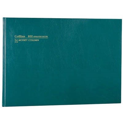 COLLINS 800 SERIES ANALYSIS BOOK 24 MONEY COLUMN 96 LEAF A3 GREEN