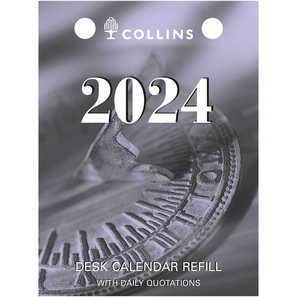 COLLINS 2025 DESK CALENDAR REFILL DAY TO PAGE TOP PUNCH