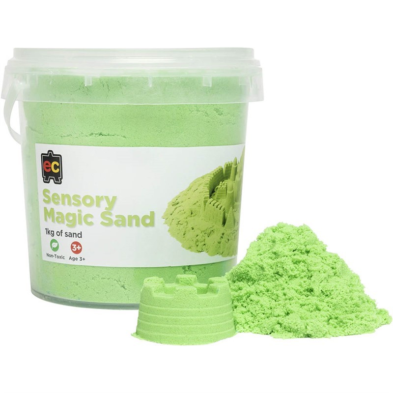 EDUCATIONAL COLOURS SENSORY MAGIC SAND 1KG GREEN