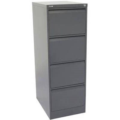 GO STEEL FILING CABINET 4 DRAWERS 460 X 620 X 1321MM GRAPHITE RIPPLE