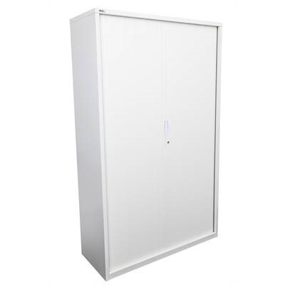 GO STEEL TAMBOUR DOOR CABINET 5 SHELVES 1981 X 1200 X 473MM WHITE CHINA