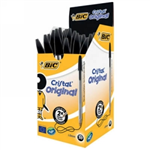 BIC CRISTAL BALLPOINT PENS MEDIUM BLACK BOX 49
