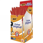 BIC CRISTAL BALLPOINT PENS MEDIUM RED BOX 49