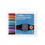 ARTLINE SUPREME ANTIMICROBIAL WHITEBOARD MARKER BULLET 15MM ASSORTED PACK 8