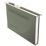 CRYSTALFILE DOUBLE CAPACITY SUSPENSION FILES 30MM FOOLSCAP GREEN PACK 10