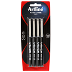 ARTLINE 200 FINELINER PEN 04MM BLACK PACK 4