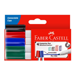 FABERCASTELL WHITEBOARD MARKERS BULLET 2MM ASSORTED WALLET 4