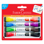 MARKER FABERCASTELL MAGNETIC WHITEBOARD  ERASER CAP 8 COLOURS CARD4