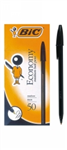 BIC ECONOMY BALLPOINT PENS MEDIUM BLACK BOX 49