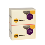 MARBIG REPOSITIONAL NOTES 100 SHEET 75 X 125MM YELLOW PACK 12