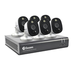 SWANN 8CH 1080P DVR KIT WITH 6 X 1080P PIR WITH WARNING SPOT LIGHTS CAMERAS