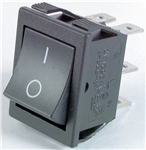 SWITCH ROCKER DPDT 10A250V BLK