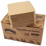 RAINBOW REPOSITIONAL NOTES NATURAL 75 X 75 MM PK12