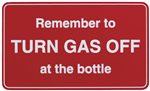 ADHESIVE TURN OFF GAS SIGN 100X60MM