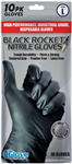 Black Rocket Nitrile Gloves Large PK10