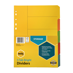 MARBIG 37100 DIVIDERS A4 BRIGHT MANILLA 5 TAB