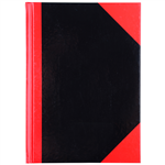 BLACK AND RED NOTEBOOK CASEBOUND RULED 200 PAGE A5 GLOSS COVER