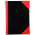 BLACK AND RED NOTEBOOK CASEBOUND RULED 200 PAGE A4 GLOSS COVER