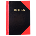 BLACK AND RED NOTEBOOK CASEBOUND RULED AZ INDEX 200 PAGE A7 GLOSS COVER