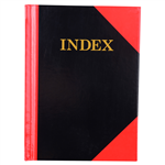 BLACK AND RED NOTEBOOK CASEBOUND RULED AZ INDEX 200 PAGE A6 GLOSS COVER