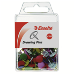 ESSELTE DRAWING PINS ASSORTED PACK 100