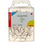 ESSELTE PUSH PINS CLEAR PK50