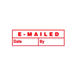 DESKMATE PREINKED OFFICE STAMP EMAILED DATE  BY RED