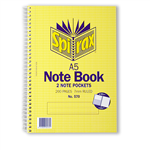 SPIRAX 570 NOTEBOOK 7MM RULED SPIRAL BOUND SIDE OPEN 2 POCKETS 200 PAGE A5
