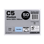 CMB ENVELOPE STP SEAL POCKET C5 WH PK25