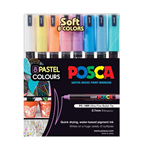 POSCA PC1MR PAINT MARKER BULLET ULTRA FINE 07MM ASSORTED PASTEL COLOURS PACK 8