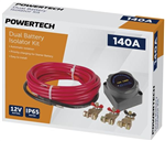 12V 140A DUAL BATTERY ISOLATOR KIT WITH WIRING CABLES