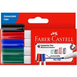 FABERCASTELL WHITEBOARD MARKERS BULLET 2MM ASSORTED WALLET 4