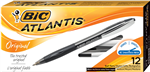 BIC ATLANTIS RETRACTABLE BALLPOINT PEN 10MM BLACK