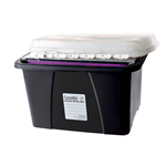 CRYSTALFILE  PORTA BOX ENVIRO WITH FILES 32L CLEAR LIDBLACK BASE