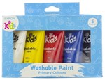 BYRON KIDS WASHABLE PAINT SETS  5  PRIMARY COLOURS