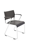 WIMBLEDON STACKABLE CHAIR WITH ARMS  BLACK