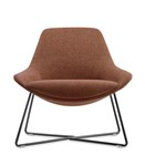 LUTIE CROSS LOUNGE CHAIR  RUST UPHOLSTERY  MODERN BREAKOUT SEATING